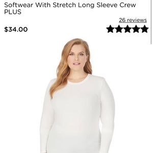 Cuddl Duds Softwear IVORY Long Sleeve Crew Neck 2X